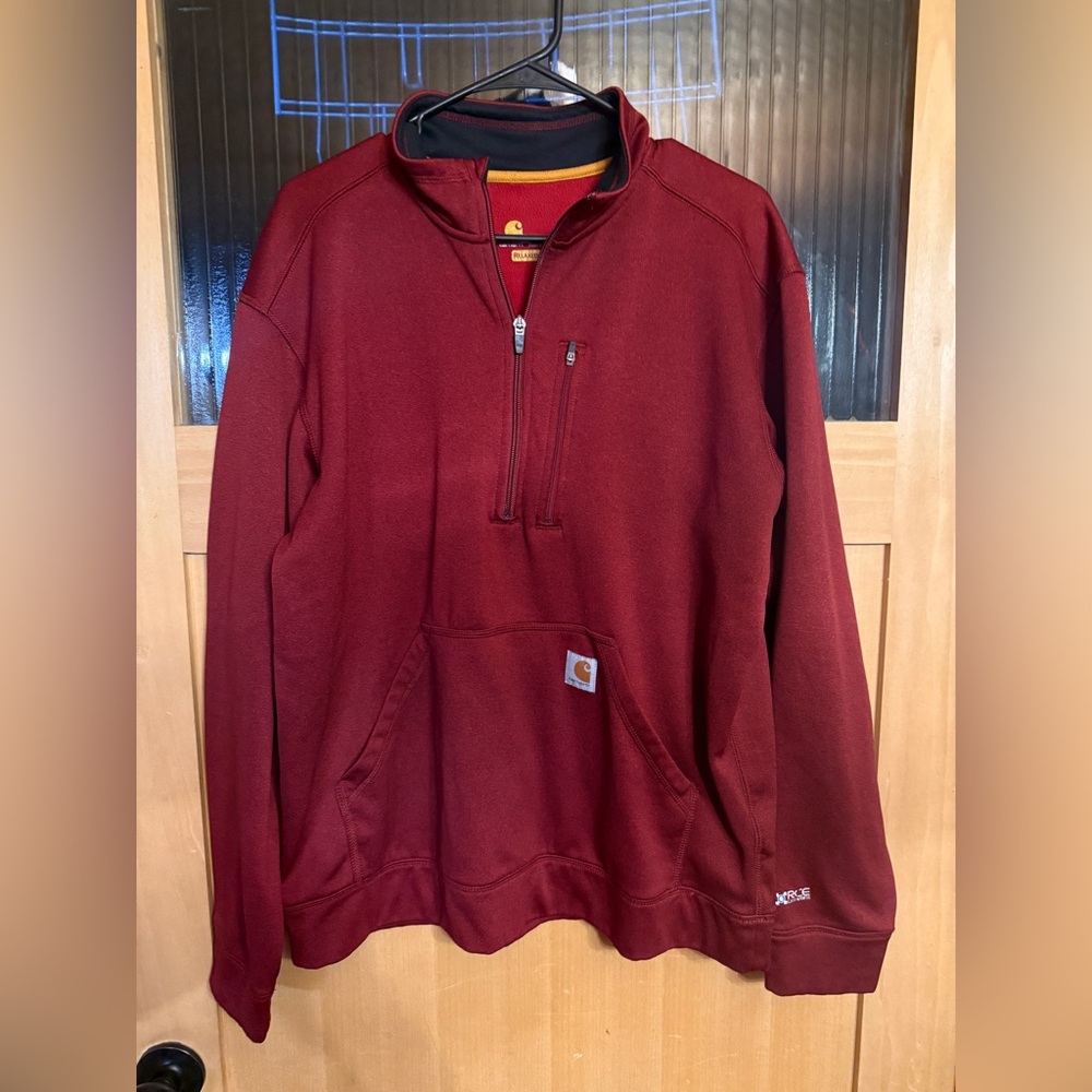 Carhartt Burgandy Force Extremes Half-Zip Pullover Sweatshirt Men’s Large